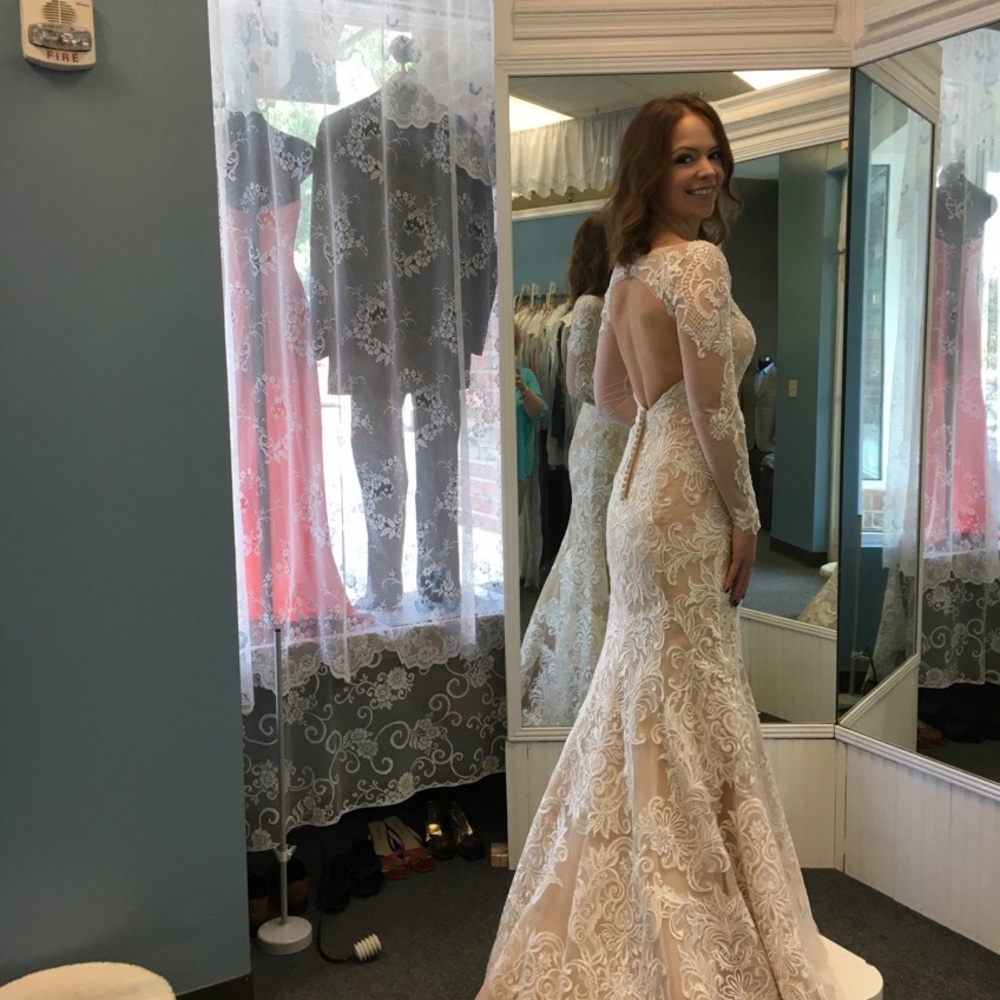 David’s Bridal allover lace wedding dress - Picture 6 of 7